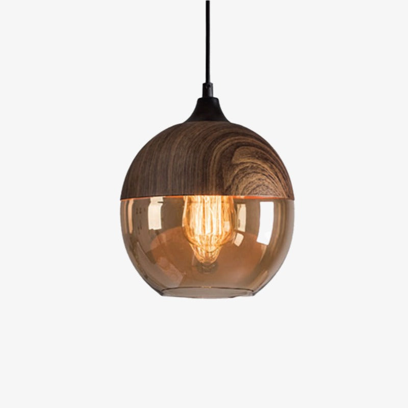 Wood Glass Nordic Pendant Light Fixture | Brandel