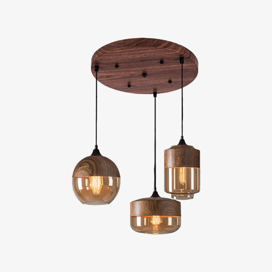 Wood Glass Nordic Pendant Light Fixture | Brandel