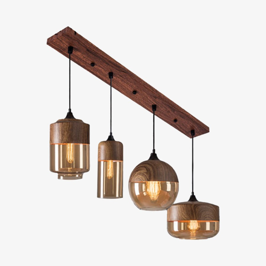 Wood Glass Nordic Pendant Light Fixture | Brandel
