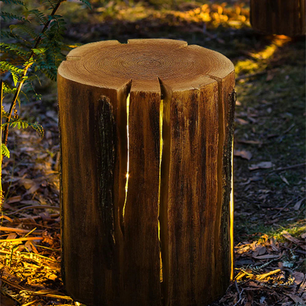 Wooden Column Outdoor Floor Lamp Garden Light | Elvanto