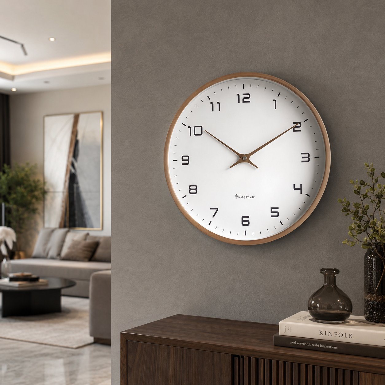 Wooden Nordic Minimalist Quartz Wall Clock Accent | Norrwyn