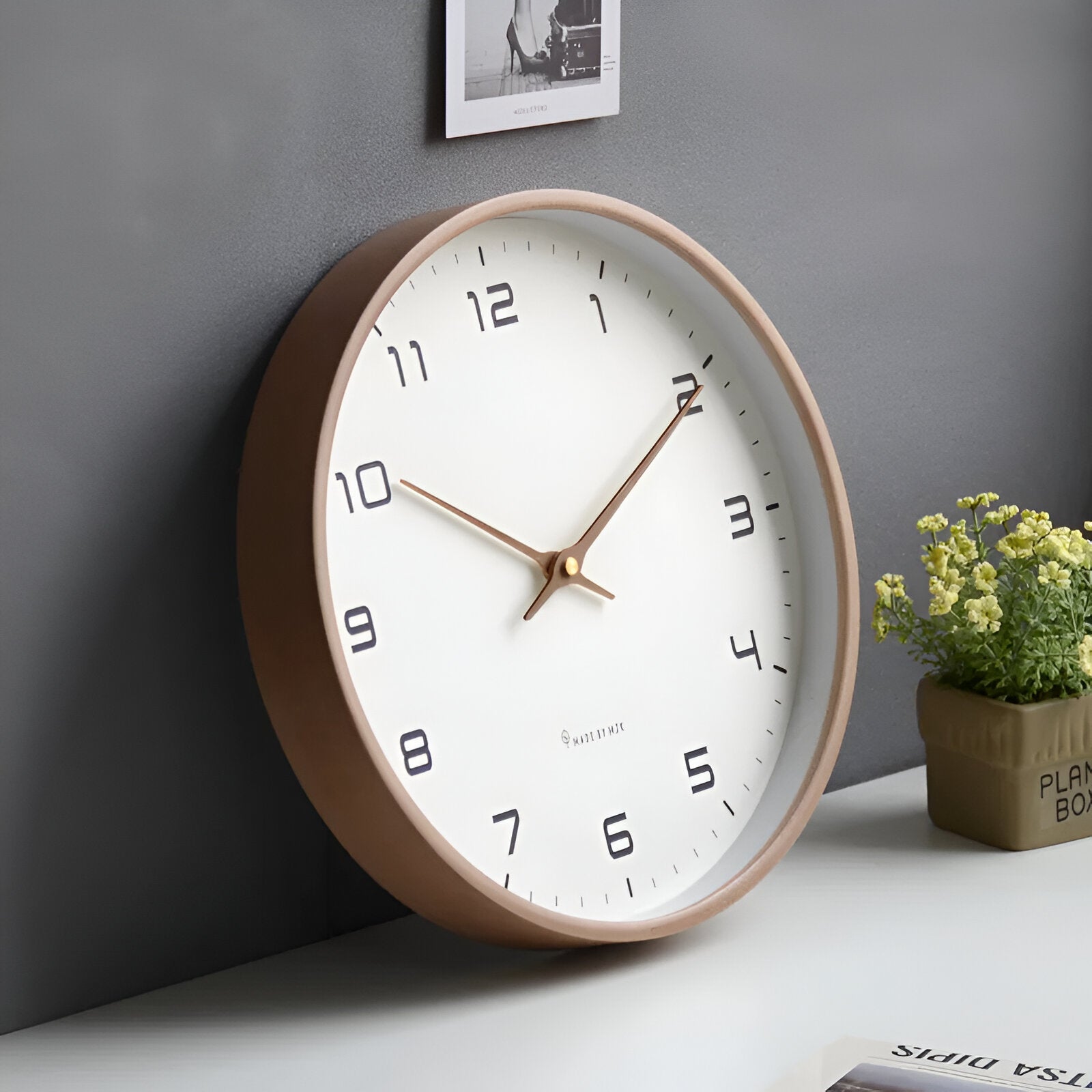 Wooden Nordic Minimalist Quartz Wall Clock Accent | Norrwyn