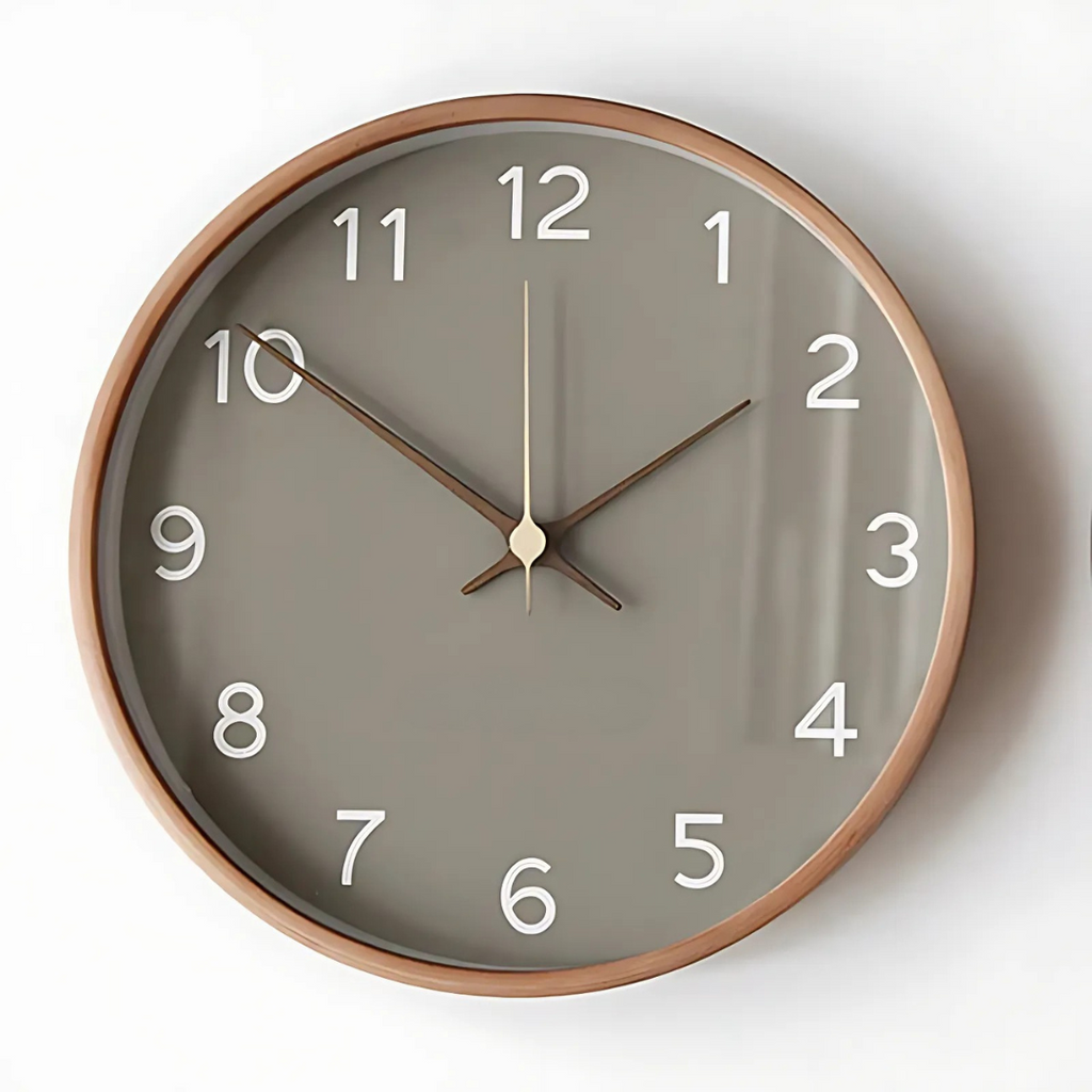 Wooden Nordic Wall Clock with Silent Sweep Movement | Veralin