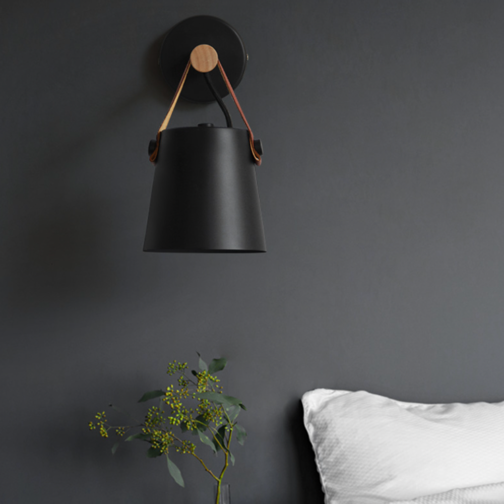 Wooden Scandinavian LED Wall Light with Shade | Woodlyn