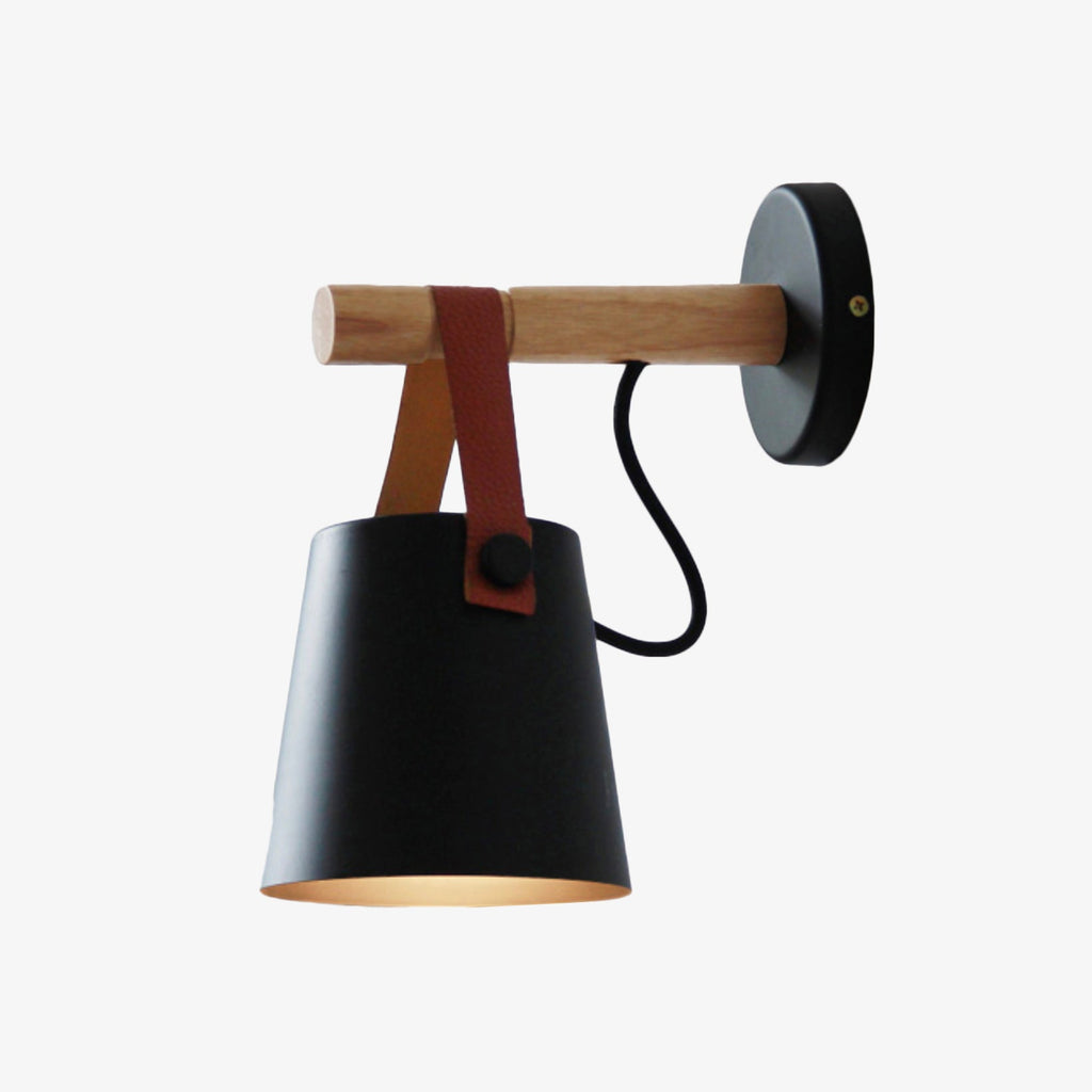 Wooden Scandinavian LED Wall Light with Shade | Woodlyn