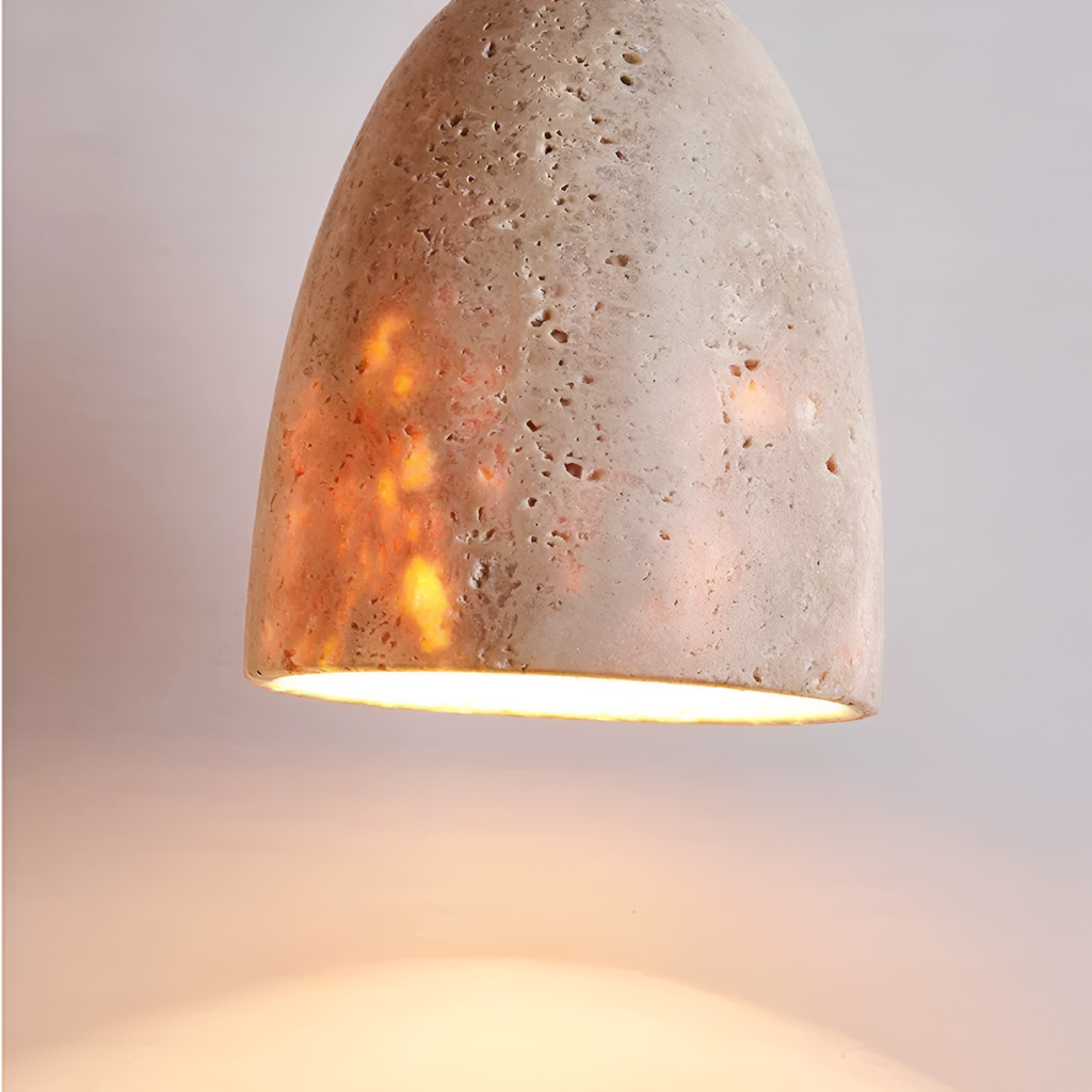 Yellow Travertine Retro Bell Pendant Light | Lareda