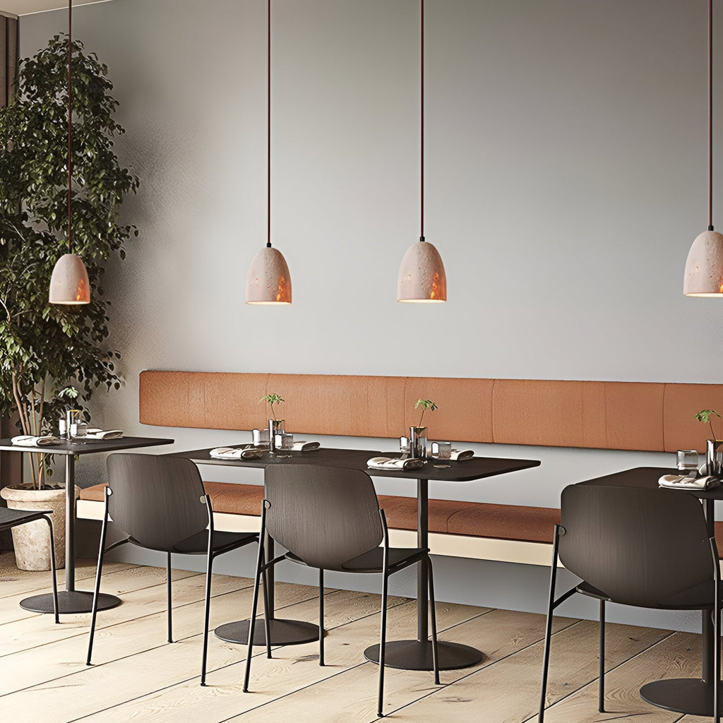 Yellow Travertine Retro Bell Pendant Light | Lareda