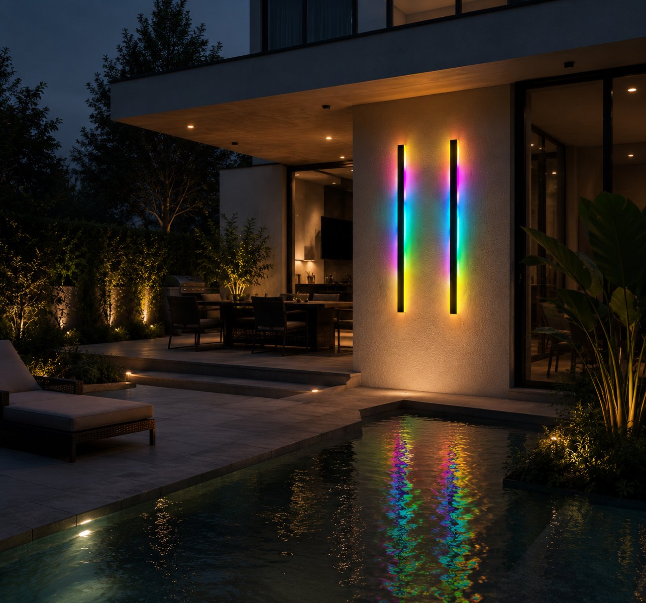 RGB Waterproof LED Wall Light, Modern Outdoor Wall Sconce for Patio & Garden | Namez