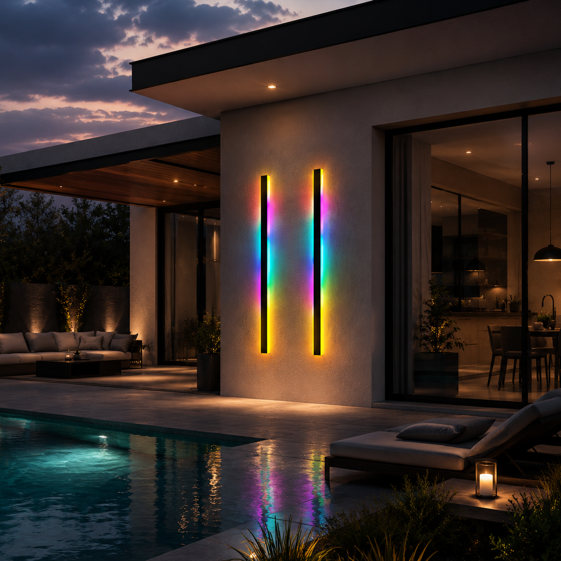 RGB Waterproof LED Wall Light, Modern Outdoor Wall Sconce for Patio & Garden | Namez